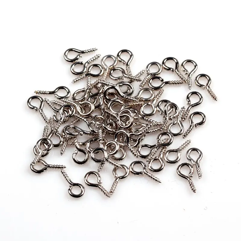 

Wholesale 500pcs Small Tiny Mini Eye Pins Eyepins Hooks Eyelets Screw Threaded Silver Clasps Hooks Jewelry Findings 15*4mm PJ-16