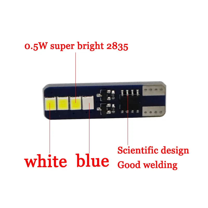 50pcs New T10 W5W 0.5W 2835 8 SMD blue to white dual color marker lamp 12V 168 194 501 Side Wedge parking bulb auto for lada Kia