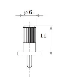 Potenciómetro recortador PT10 España, mango giratorio, palanca de ajuste de 11MM, 6 esquinas, Agujero interior, mano de resistencia ajustable, 10 piezas