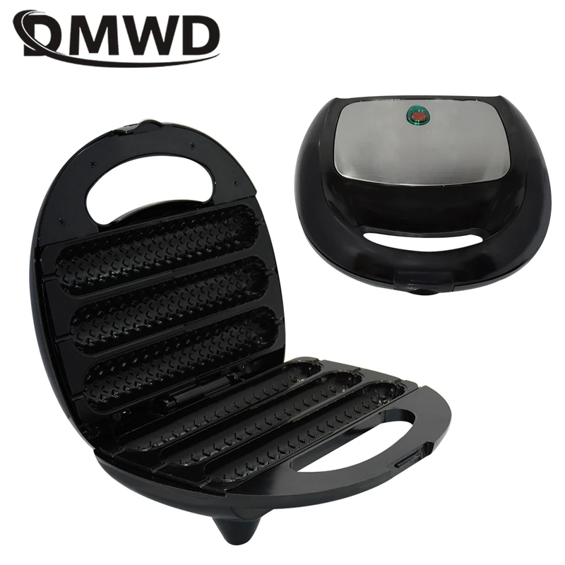 

DMWD Mini French Muffin Hot Dog Lolly Stick Sausage Machine Electric Crispy Corn Hot dog Waffle Maker Non-stick Breakfast Pan EU