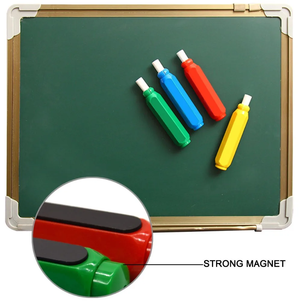 Magnetic Chalk Holder,Dustless Double Spring Chalk Pen Holder,Auto-adjust Chalk Clip,Chalkboard Accessories for Student Teacher