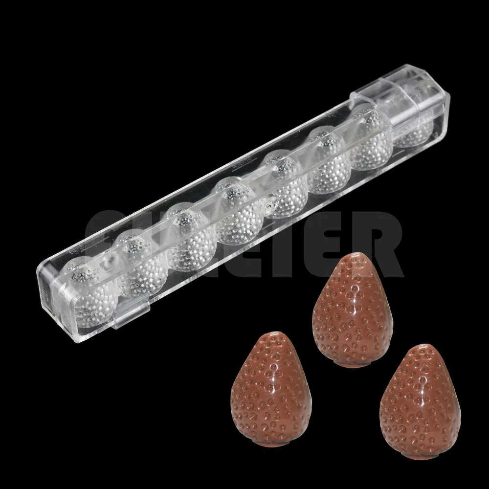 3D Strawberry Froms Polycarbonate Chocolate Mold, Diy Baking Tools Fruit Shaped Candy Mold ,Pc Pastry Chocolate  Mould