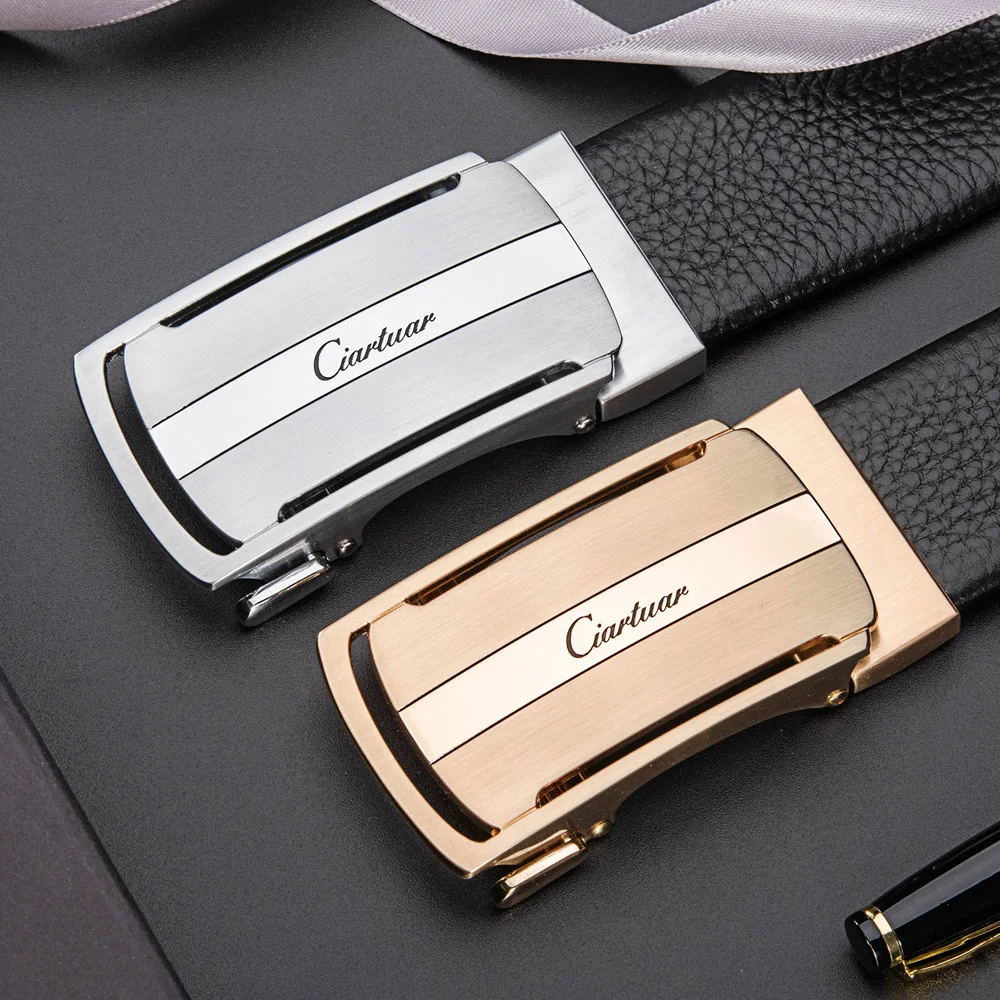 Ciartuar Men Belt Genuine Leather Belt Business Casual Designer Belt Luxury Brand High Quality Belts Waist Belt Men Present Gift