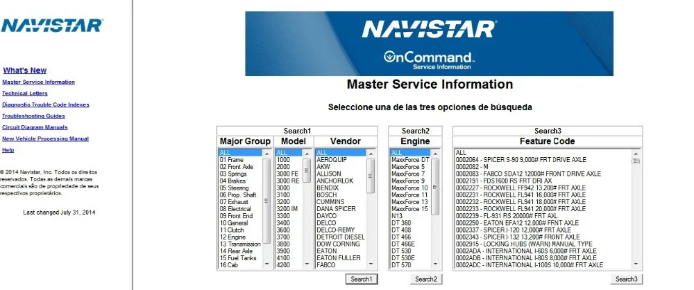 Международный грузовик (ISIS) OnCommand Service Information [7-2014]