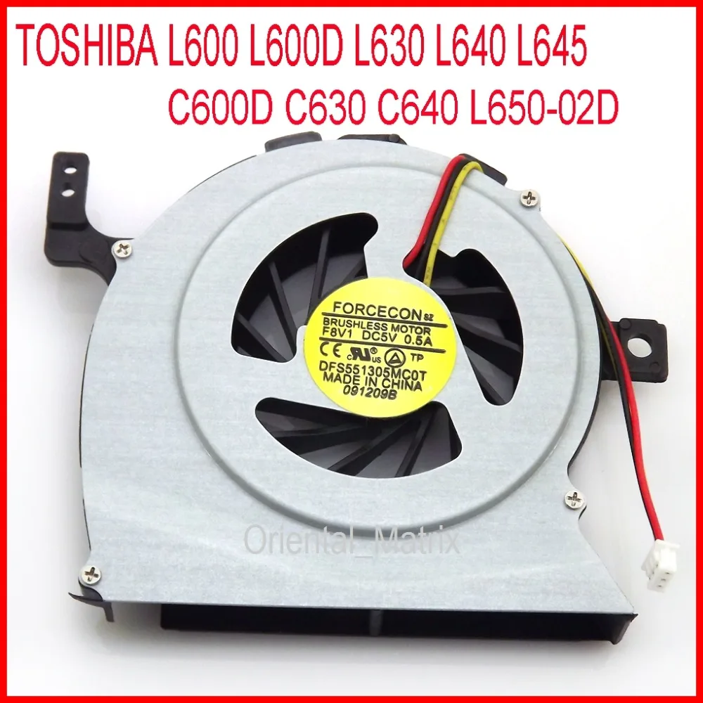 New DFS551305MC0T DC5V 0.5A Cooler Fan For TOSHIBA L600 L600D L630 L640 L645 C600D C630 C640 L650-02D CPU Cooler Fan