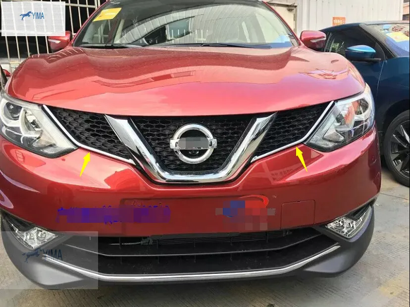 

Передняя решетка радиатора для Nissan Qashqai J11 2014 2015 2016 ABS, Покрытие Решетки Гриля, отделка формования 2 шт./компл.