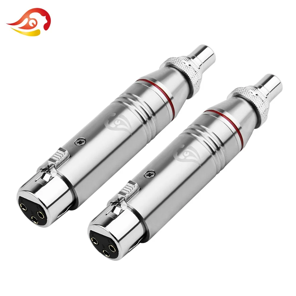 QYFANG 3 Pin Stainless Steel Balance Audio Jack Female XLR RCA Cannon Plug Wire Connector Microphone Mixer Speaker Adapter Plugs