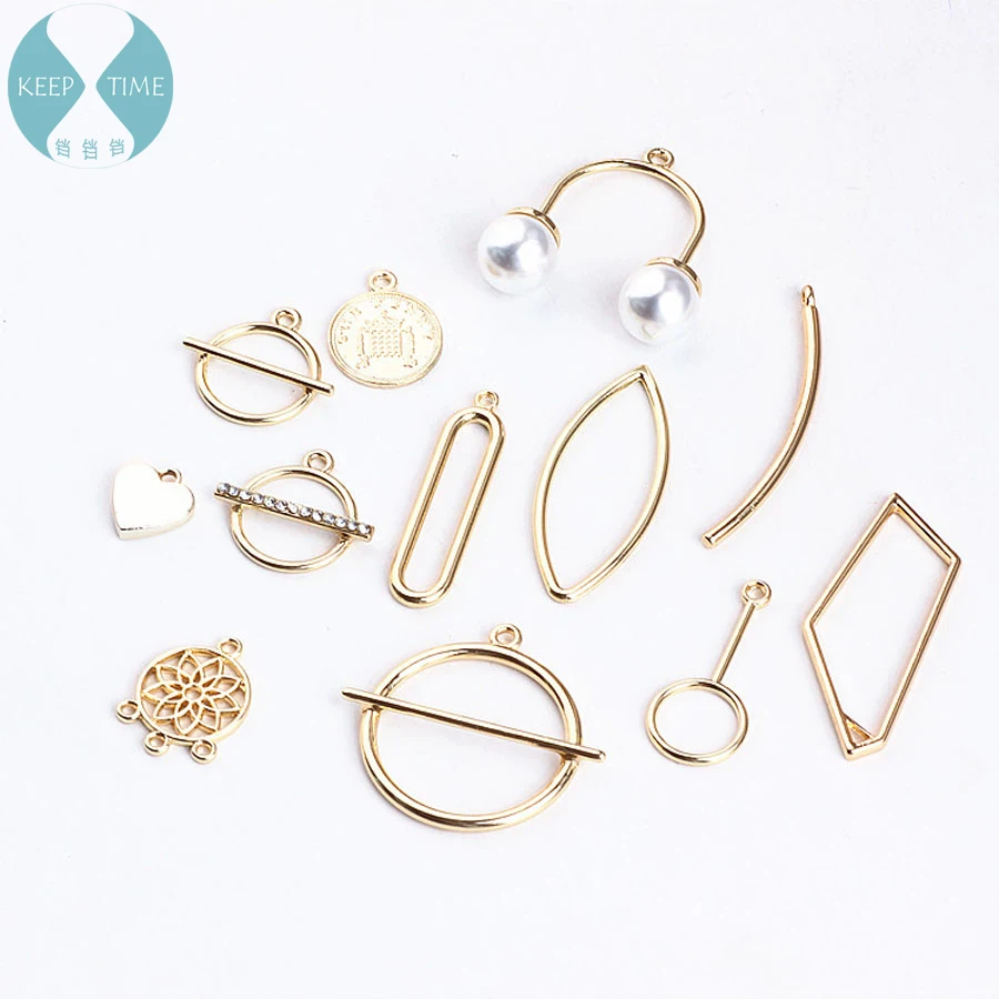 

DIY handmade jewelry accessories alloy geometric shaped creative earrings material pendant