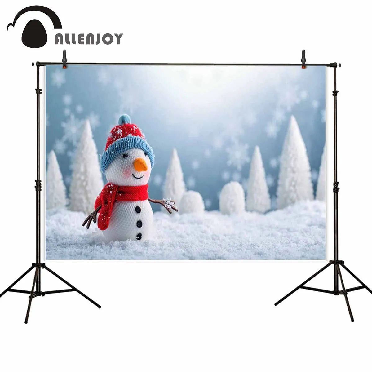 Allenjoy Christmas theme backdrop photographic snowy cold frosty celebration snowflake children tradition background photo prop