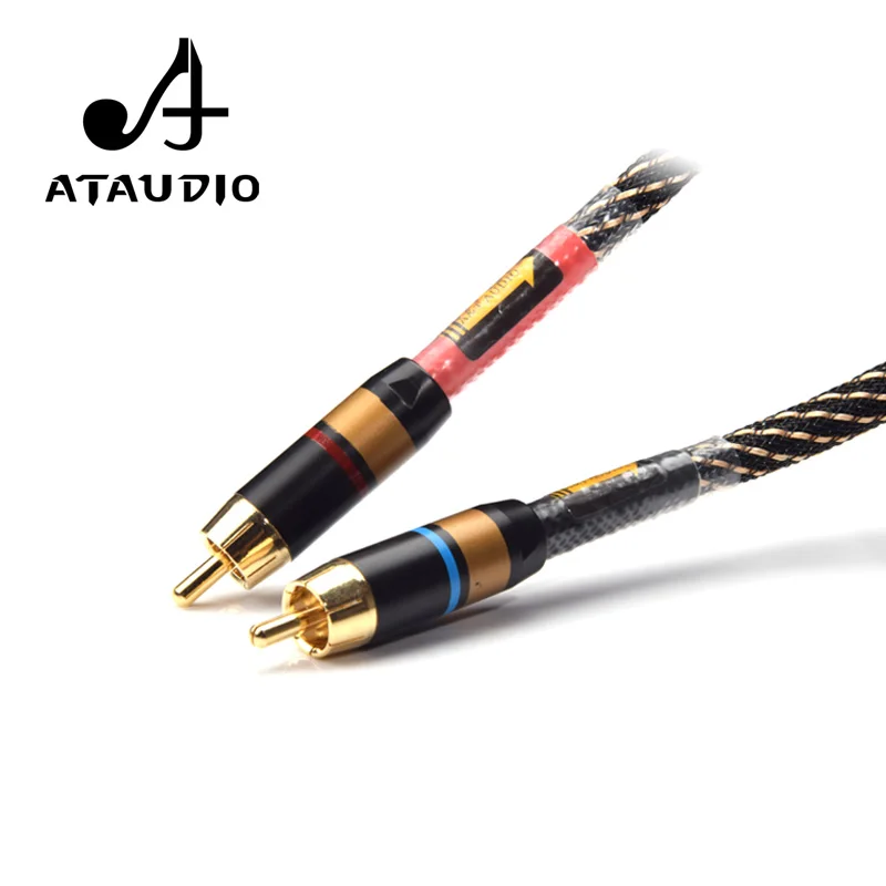 ATAUDIO One Pair Hifi 2rca Cable High Quality DVD Amplifier Multinedia Interconnection Rca Audio Cable