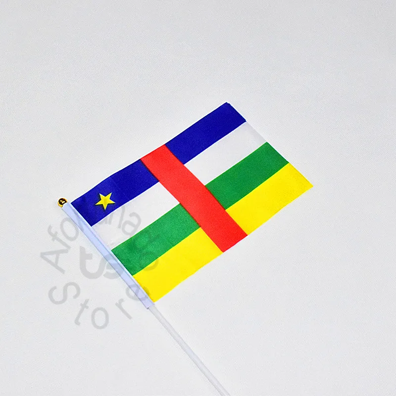 Central Africa 14*21cm 10pieces flag Banner  meet Parade party Hand waving National Flag central african republic