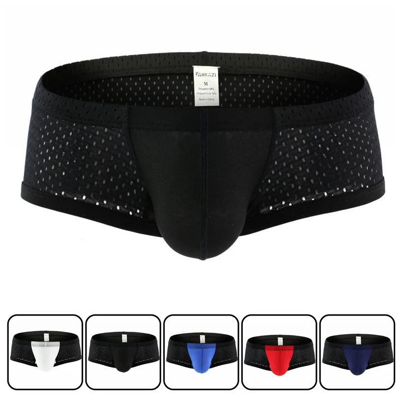 New 2019 Breathable Mesh Men Boxers Four Corner Underwear Men Cotton Mens Underwear mens underwear boxers