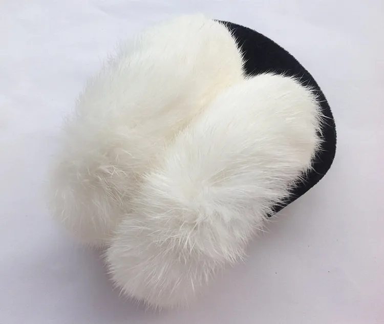 Genuine rabbit fur ear muffs for women, No adjustable ear warmer, black, gray, white, brown, autumn and winter, M201