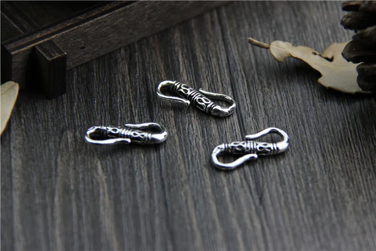 100% 925 Sterling Silver Craft S Clasp Hooks 8x20mm Bracelets Necklace Fancy Connector Clasps Charms DIY Jewelry Making Findings