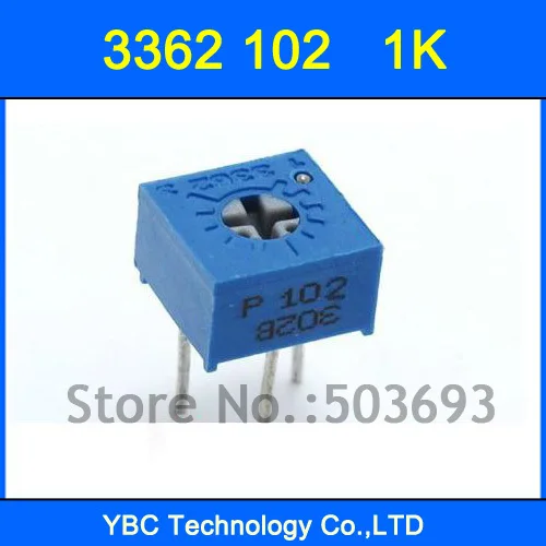 100pcs/lot 3362 102 1KR  Variable Resistors 3362P Potentiometer