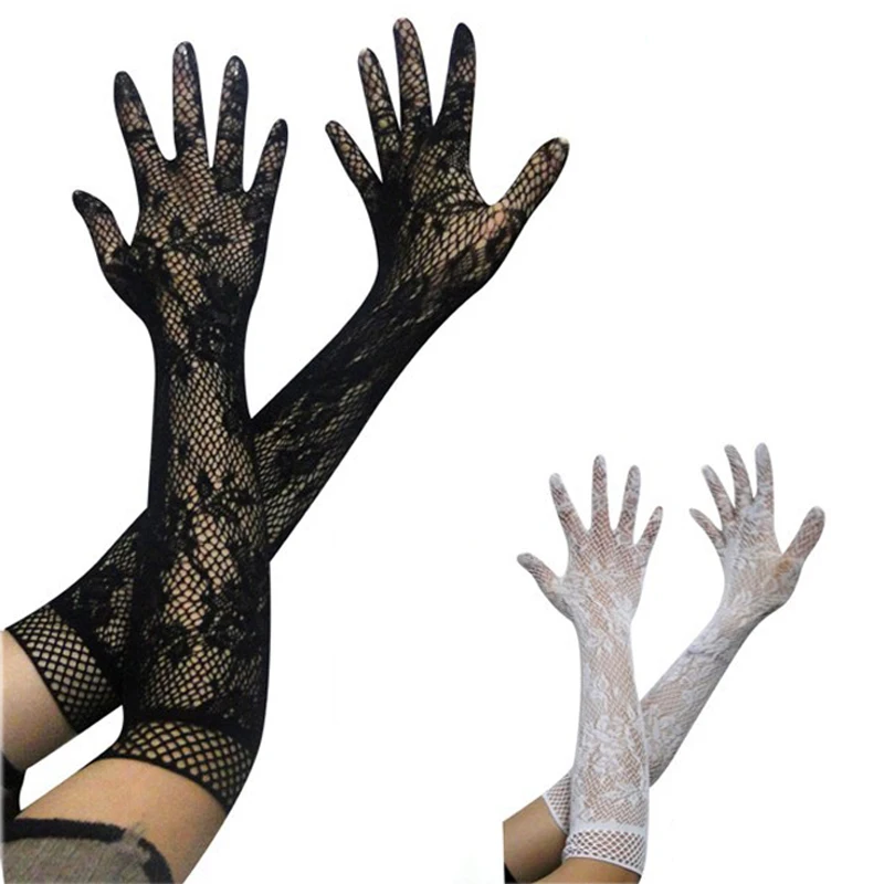 Flirt Sexy Lace Gloves Women Thin Long Wedding Gloves Black Lace Temptation Gloves Bdsm Slave Bondage Erotic Glove Sex Games