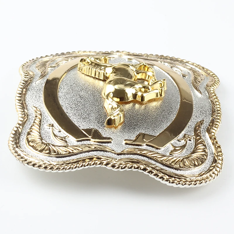 Western Style Horses Cowboy Belt Buckle Large Accessory  Width 3.8cm Double Color