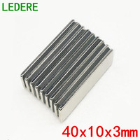 LEDERE 10pcs Magnets 40x10x3 N50 Bulk Super Strong Strip Block Bar Magnets Rare Earth Neodymium 40x10x3 mm ndfeb Neodym 40*10*3