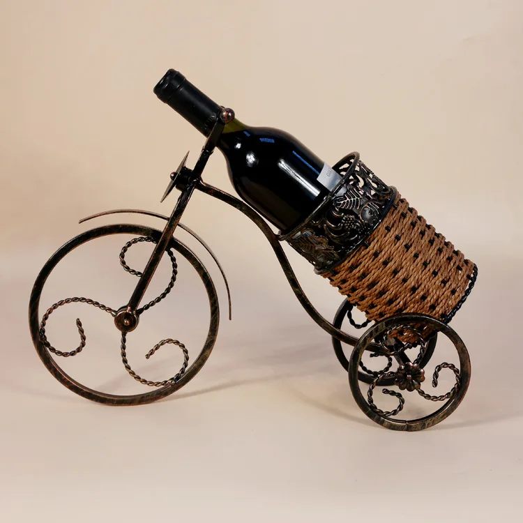 

1PC high-end vintage wine rack tricycle wine holder Home Furnishing European bar set fashion accessories KI 2054