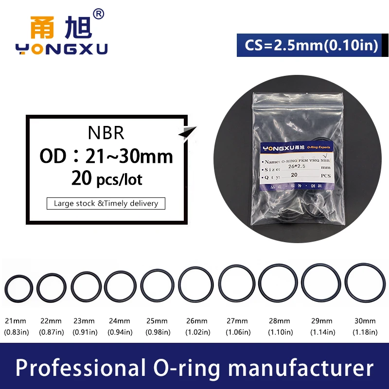 CS2.2/2.5/3mm OD6-180mm Black NBR Sealing O-Ring O Rings Seal Rubber Gasket Washer Nitrile rubber waterproof sealing