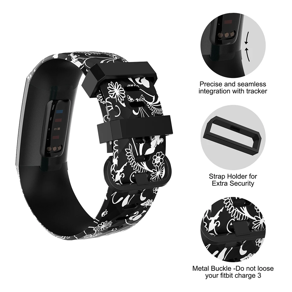 Honecumi per Fitbit Charge 3 cinturino morbido TPU cinturino per orologio da polso per Fitbit Charge 3 accessori di ricambio per cinturino SmallLarge Correa