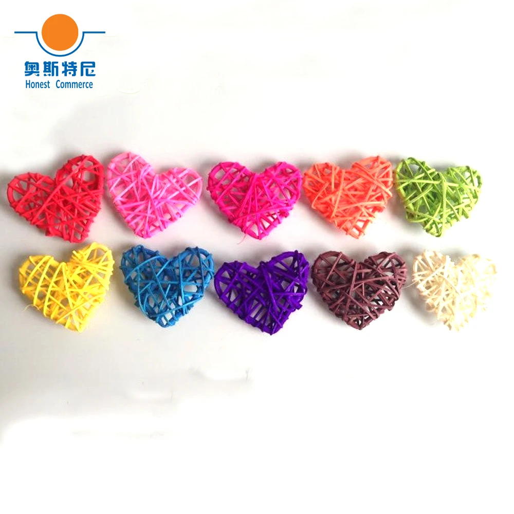 10pcs rattan weaved heart shape sepa takraw&herb shape rattan ball mix 13 colors for decoration