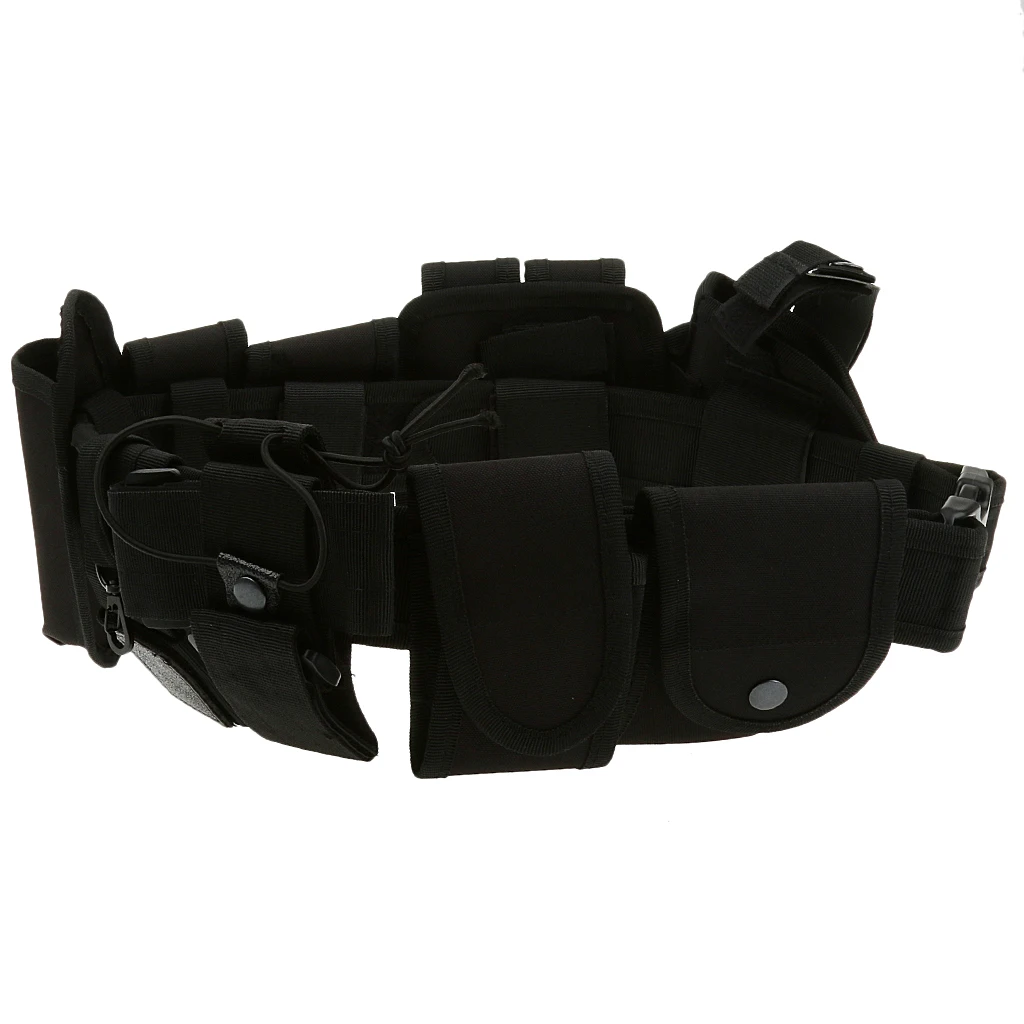 Utility Belt Waist Bag Pouch Mens Security Police Guard Patrol Kit with Radio Holster Pouch Tools for Outdoor