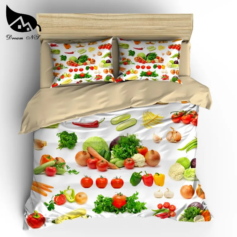 Dream NS dropshipping Fruits and Vegetables 3D bedding set Digital Print Orange Flame Quilt cover Custom Design Home Textiles