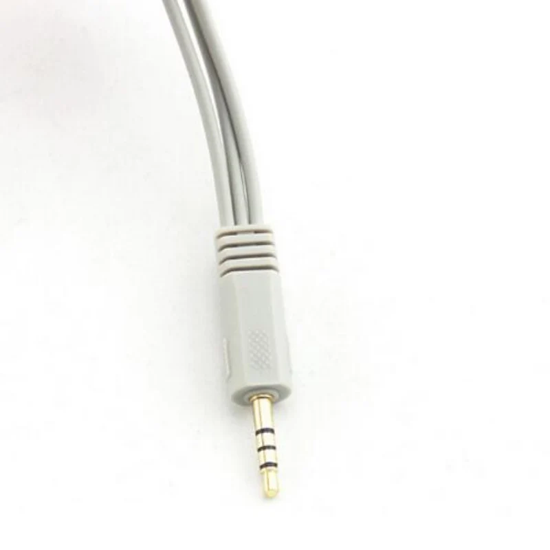 FREE SHIPPING ECG Cable DC3.5 Head a Special Headphone Plug Straight 3-Lead Wire Button Type for Holter Machine