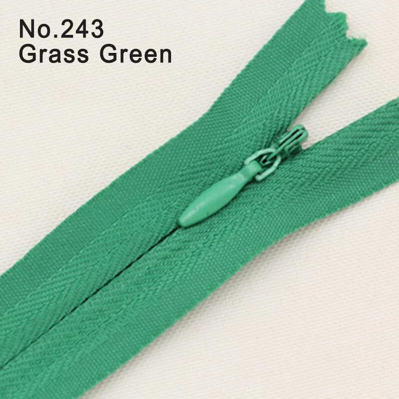 24cm Useful Teeth Length 8pieces 3# Invisible Zipper Nylon Coil Zippers For DIY Handcraft Cloth Sewing Accessories 21Colors