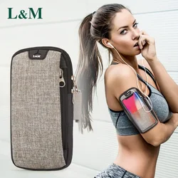 6inches Running Bag with Earphone Hole Jogging Gym Running Armband Bag Mobile Phone Pouch Holder Outdoor Sport Fitness Wrist Bag