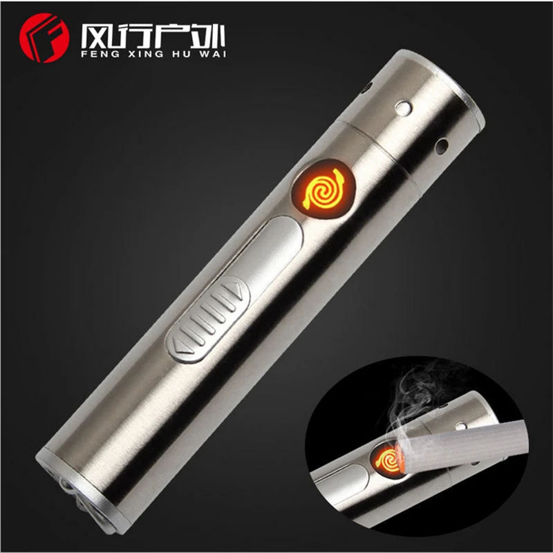 

Светодиодный фонарик популярный наружный 1801 USB зарядка фонарик дым сигарета хлыст мини с батареей внутри набор