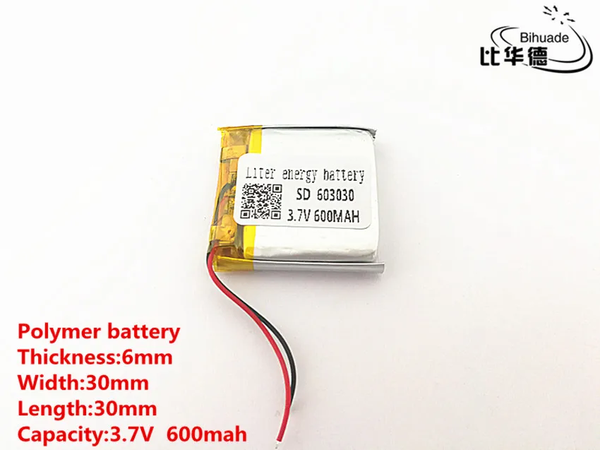 10 pcs/lot 3.7 V 600 mAH 603030 polymère lithium ion/Li-ion batterie Rechargeable pour DVR, GPS, mp3, mp4