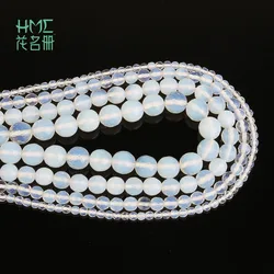 Natural Stone Beads White Opal Opalite Quartz Faceted Loose Beads 4 6 8 10 MM Fit Diy Charms Beading Beads For Jewelry Making