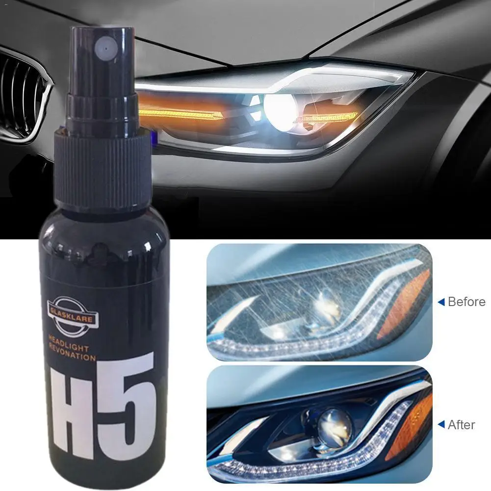 50ML Auto Cleaning Window Cleaner Car Accessories Repair Kit Headlight Agent Bright White Headlight Repair Lamp Transformation