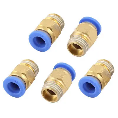 5Pcs 1/4 PT Male Threaded Straight Quick Push In Connect Tube Fitting OD 8mm