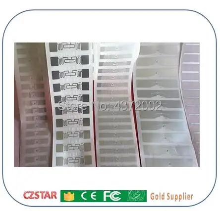 Czstar factory rfid manufacturer 5pcs passive long range alien uhf rfid label sticker wet inlay tag for control inventory