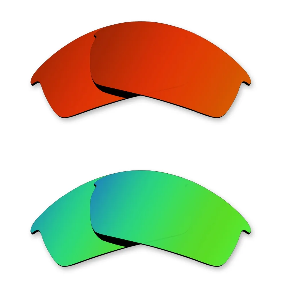 

Glintbay 2 Pairs Polarized Sunglasses Replacement Lenses for Oakley Bottlecap Fire Red and Emerald Green