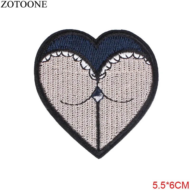 ZOTOONE Iron on Sexy Butt Patches for Clothing Applique Embroidery Eye Heart Patch Stickers on Clothes DIY Jacket Backpack