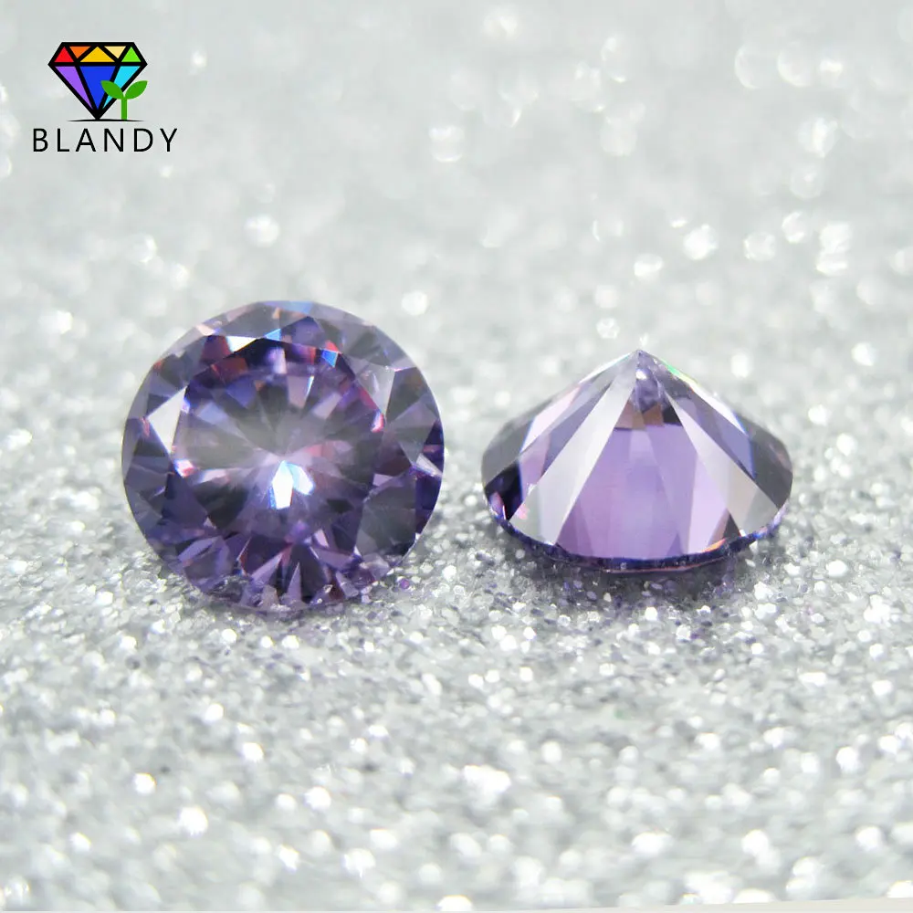 50pcs/lot 3.0~12mm 5A Grade Round Brilliant Cut White, Violet, Olive, Purple, Black, Pink Cubic Zirconia Stone Loose CZ Gems