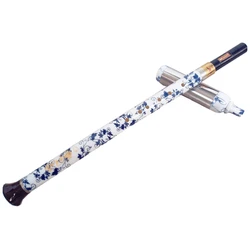 Bakelite Chinese Blue and White Porcelain Flute Bawu Vertical Playing Bawu Flute F/G Key Flauta Bawu Detachable Folk Instrument