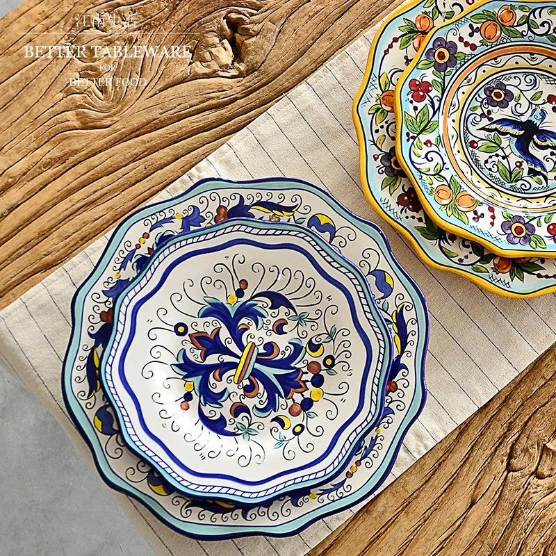 

Ethnic customs series ceramic tableware Bohemia home christmas European style western dishes large plates