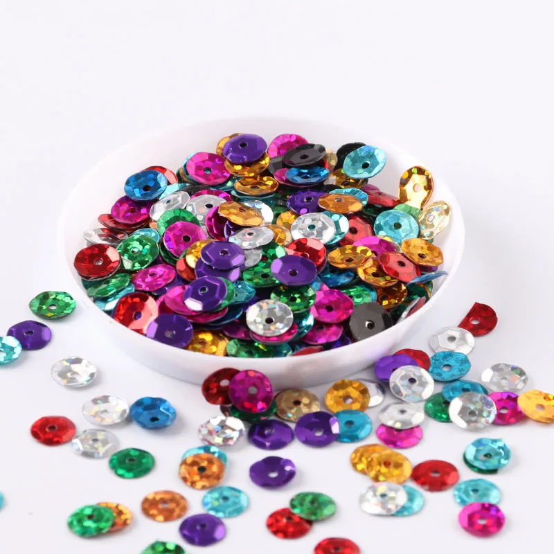 720Pcs/Pack 6mm Laser Sequins 3D Hologram PVC Round Cup Sequin Paillettes Sewing Wedding craft Fancy Dress Scrapbook Accessories