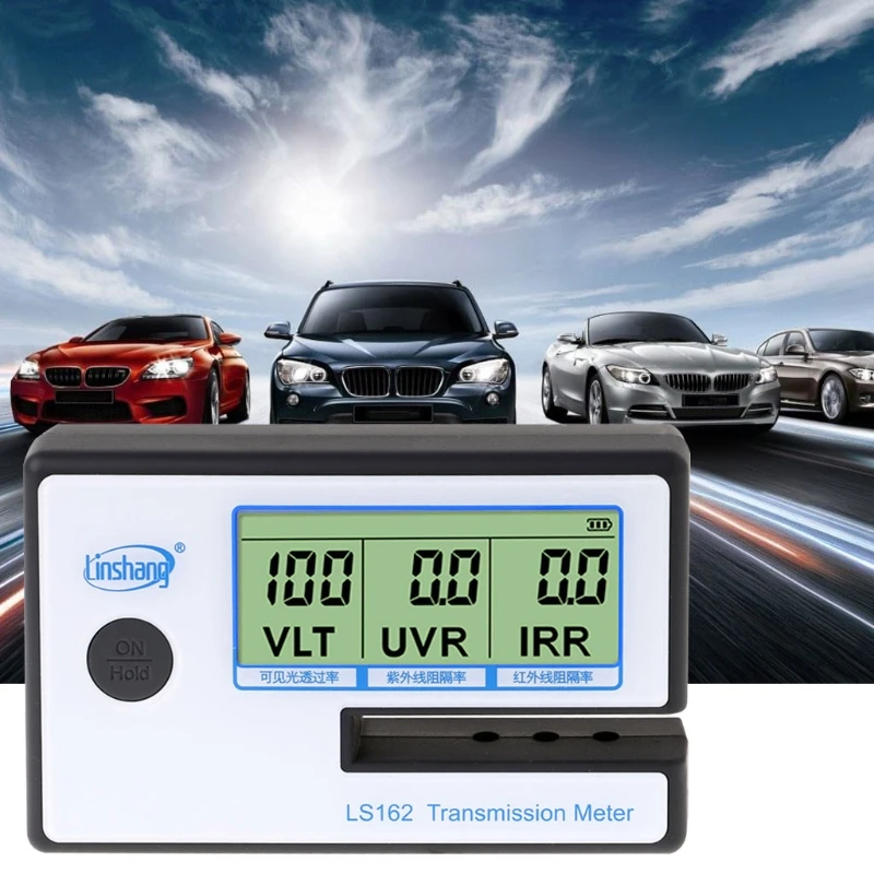 

LS162 Window Tint Meter Solar Film Transmission Meter VLT UV IR Rejection Tester X7YD