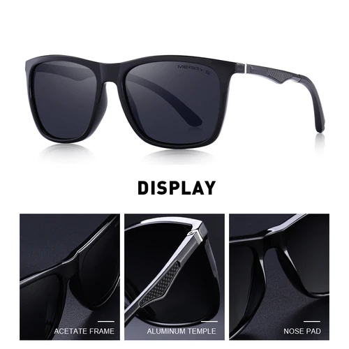 Imagen 2 del producto MERRYS DESIGN-gafas de sol polarizadas HD para hombre, lentes de sol deportivas para pesca, piernas de aleación de aluminio, protección UV400 S8186