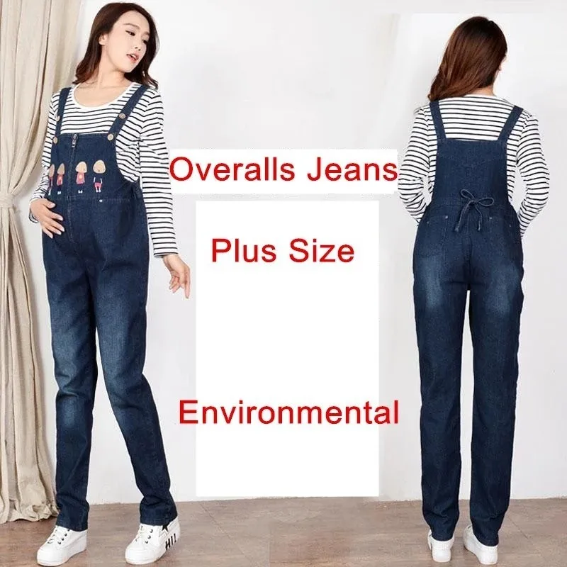 Maternity Clothes Trousers Cotton Winter Pregnant Woman Denim Overalls Pregnancy Clothes Jeans For Pregnant Women Pants Uniforms