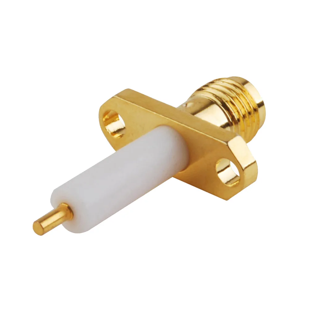 Eightwood SMA Jack Female RF Coaxial Connector Adapter 2 Hole Panel Mount Long Dielectric Solder for Antenna Telecom PC/LAN