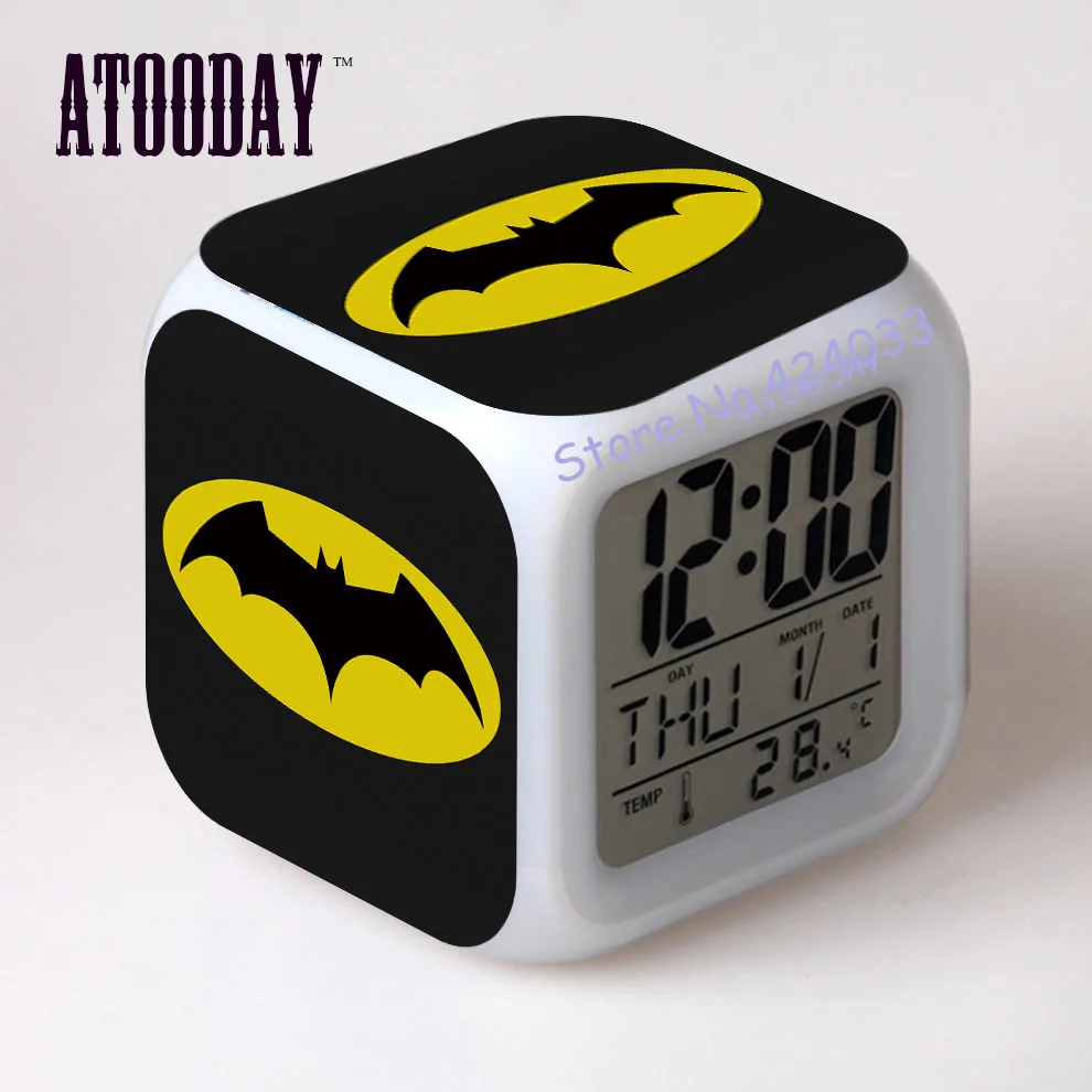 New movie picture digital alarm Clock Thermometer Date Time Night Light