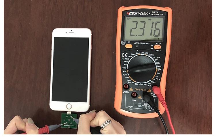 FEORLO Mobile phone tail plug test board Available for iphone 6S/7/8plus android micro battery line U2 testing