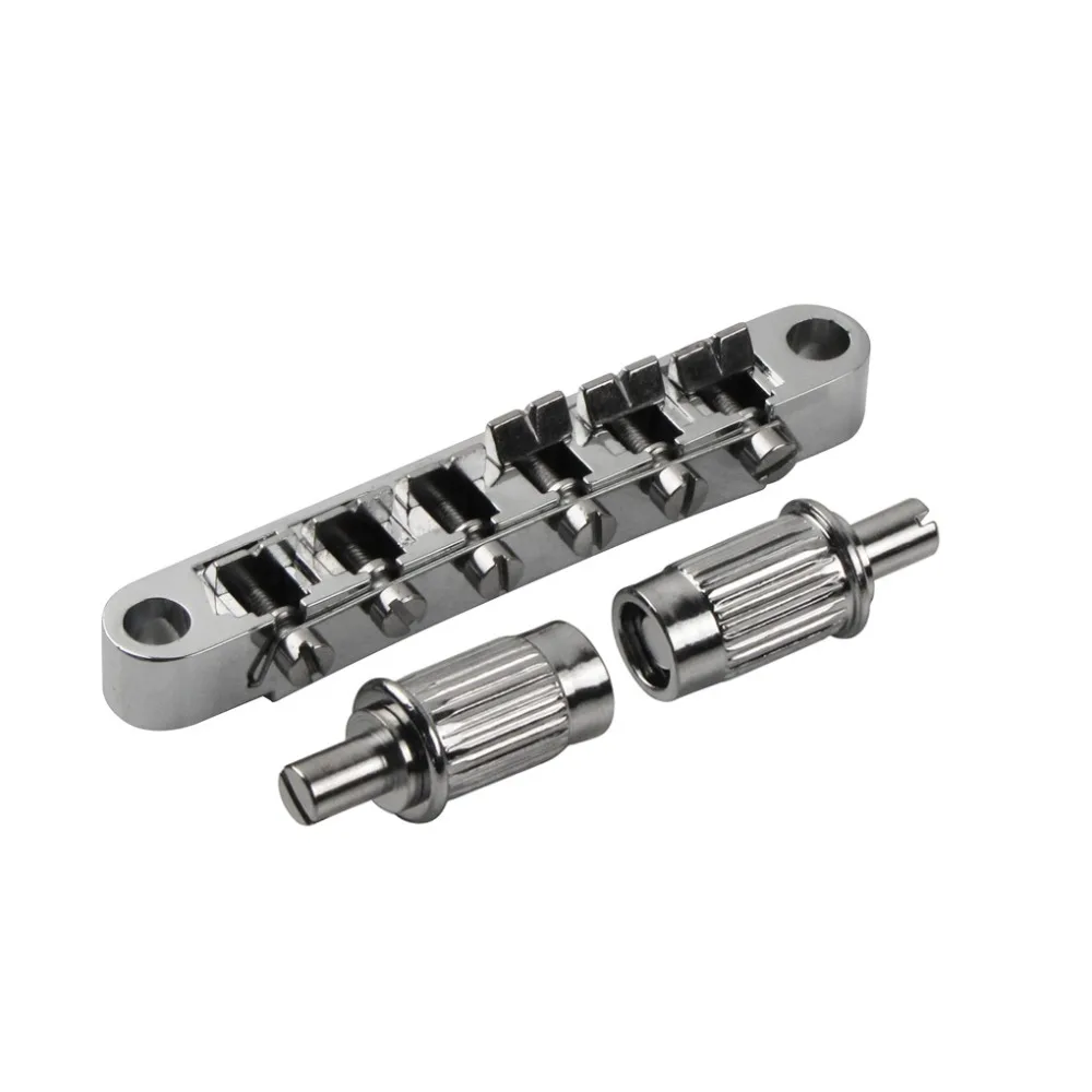 FLEOR Set of LP Electric Guitar Bridge & Stop Tailpiece Chrome for LP SG Style Guitar Parts